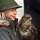 The King and Queen were treated to a demonstration of falconry during their visit in Banská &#138;tiavnica (Photo: Terje Bendiksby / Scanpix)